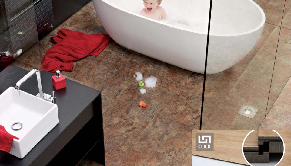 A boy playing in a Moduleo bathroom in Aberdeen A boy playing in a Moduleo bathroom in Aberdeen image